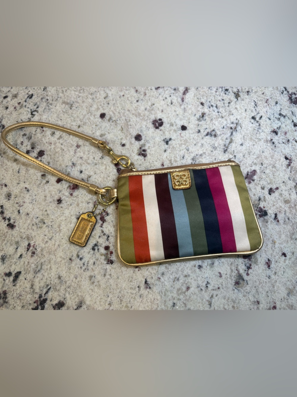 Coach Julia Legacy Stripe Wristlet